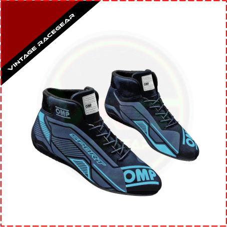 OMP One Evo FX Racing Shoes Blue - Black - Vintage Racegears