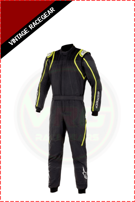 Alpinestars GP Race V2 Race Suit Black Green - Vintage Racegears