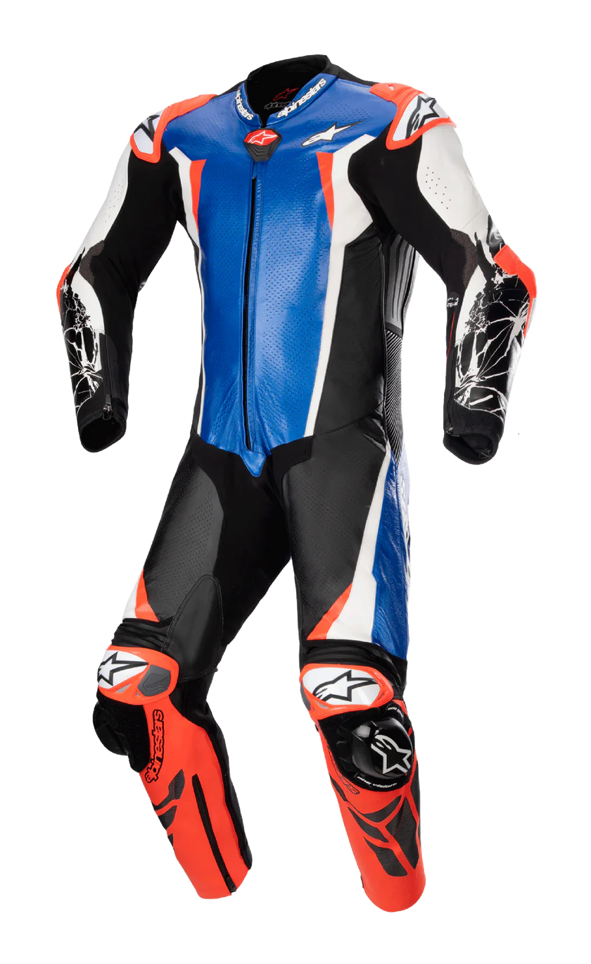 Racing Absolute V2 Leather Suit - 1PC Blue - Black