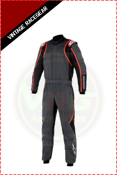 Alpinestars GP Race V2 Race Suit Gray - Red - Vintage Racegears