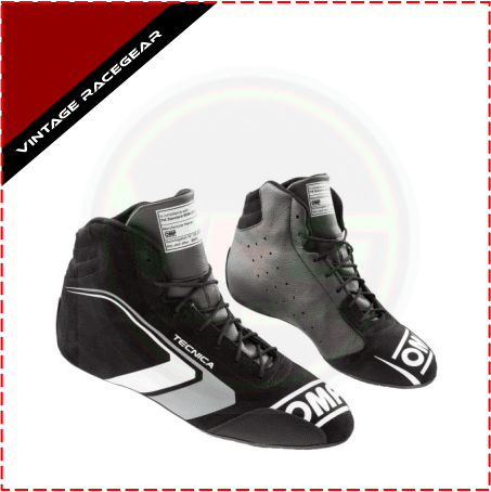 OMP Tecnica Race Boots Black - Gray - Vintage Racegears