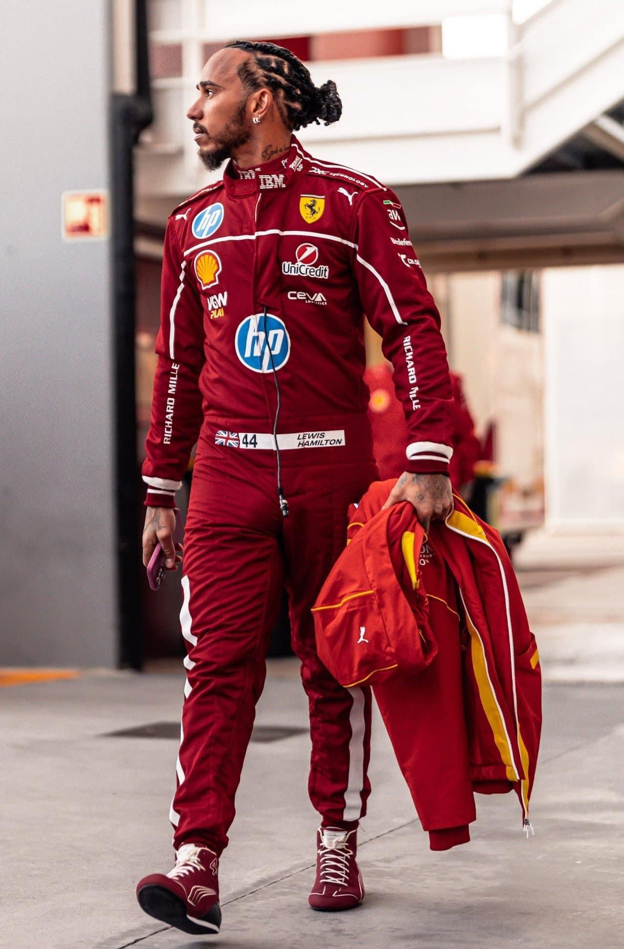 New 2025 Lewis Hamilton Scuderia Ferrari HP F1 Race Suit