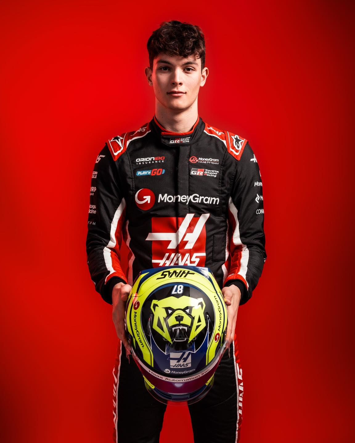 New 2025 Ollie Bearman Team Haas F1 Racing Suit