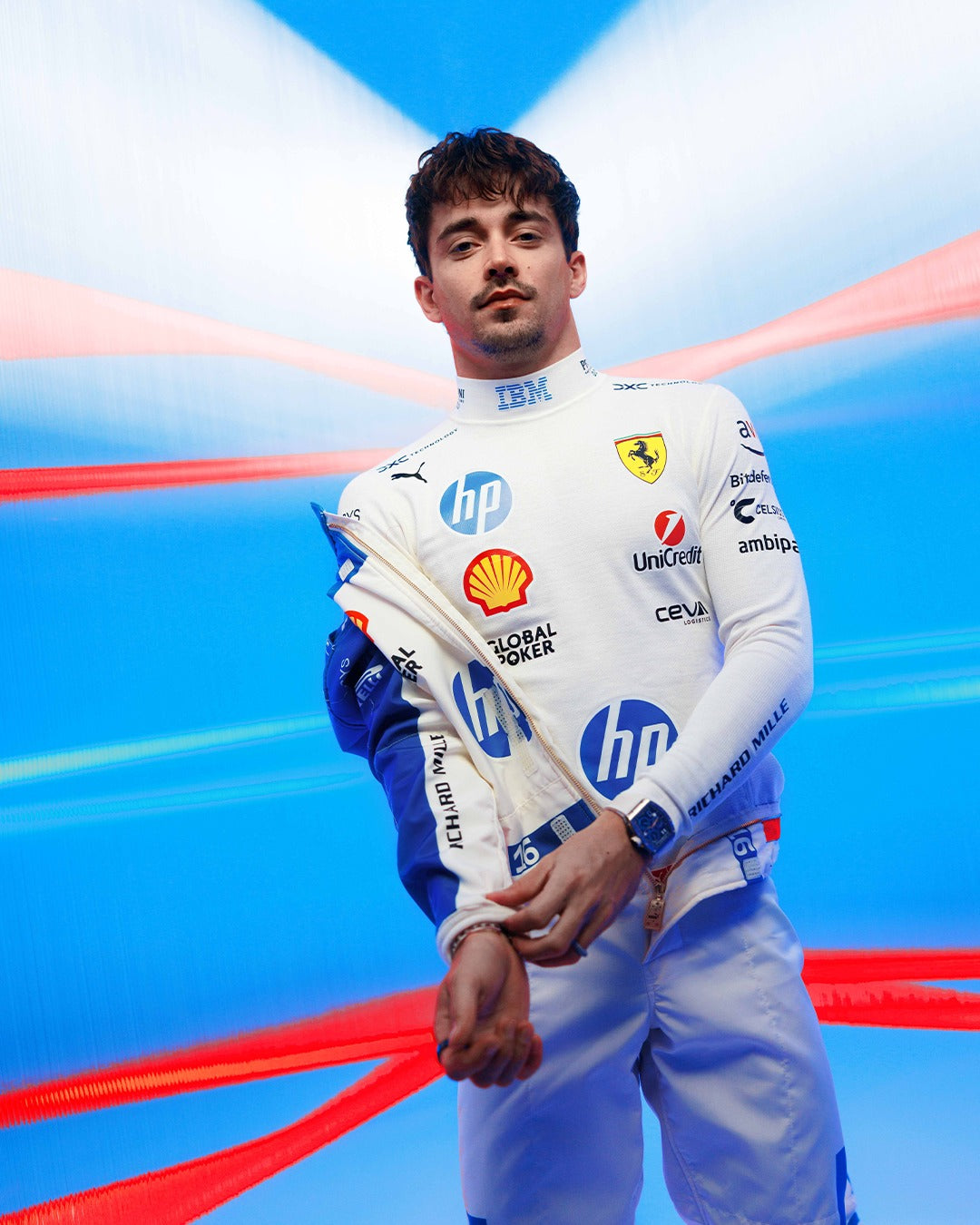 2025 Charles Leclerc Miami GP Blue F1 Ferrari Race Suit