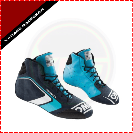 OMP Tecnica Race Boots Black - Blue - Vintage Racegears