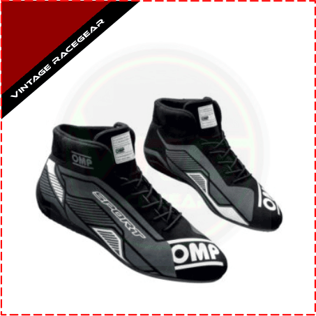 OMP One Evo FX Racing Shoes Gray - Black - Vintage Racegears