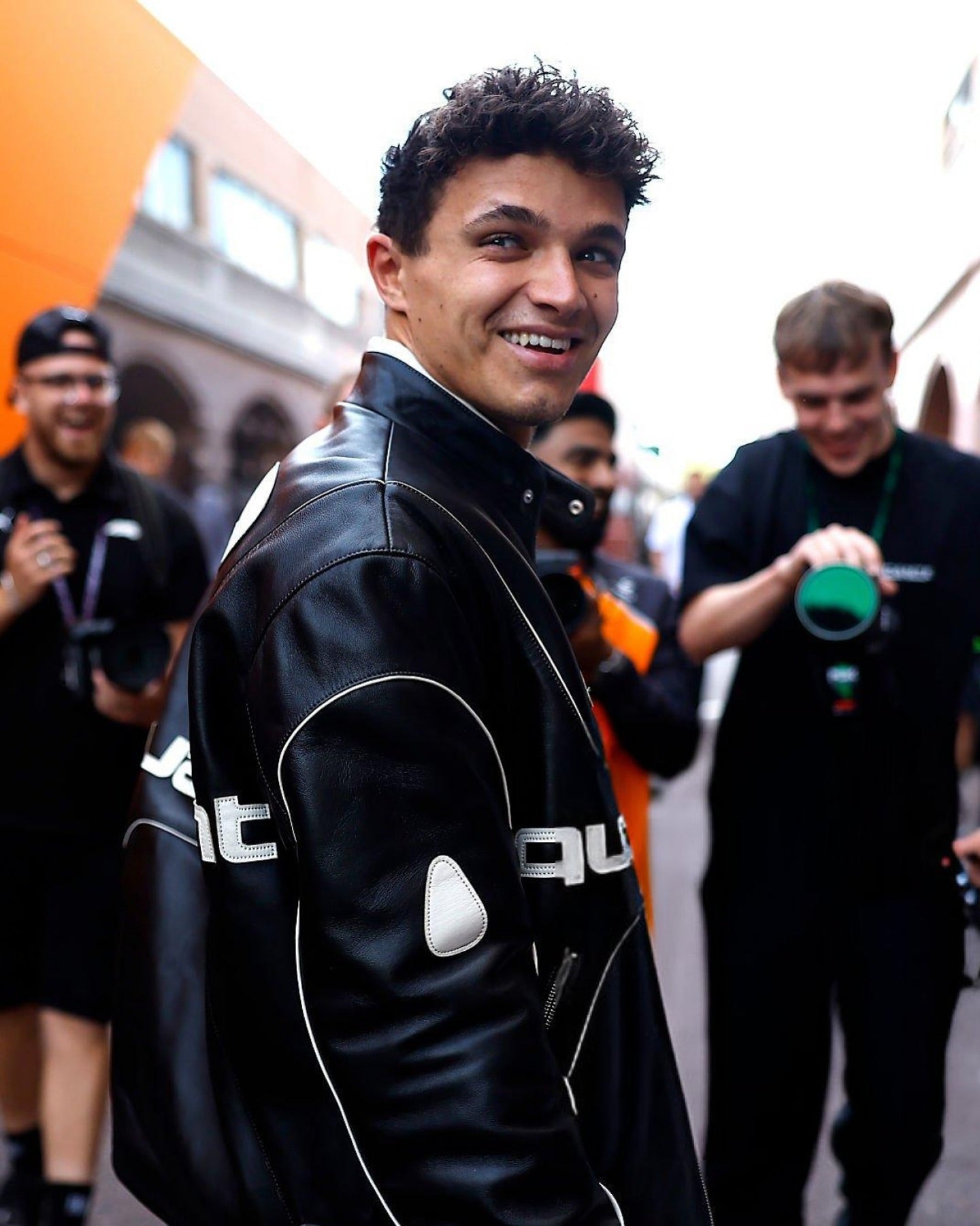 2025 Lando Norris McLaren F1 Leather jacket Black