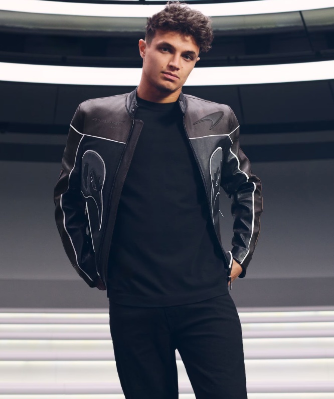 McLaren F1 Team Leather Biker Jacket in Black