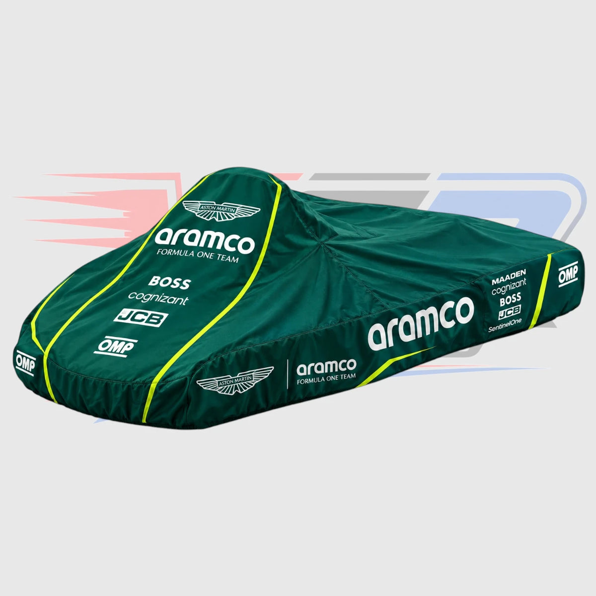 F1 Racing Team Aston Martin Kart Cover Green & Neon Yellow