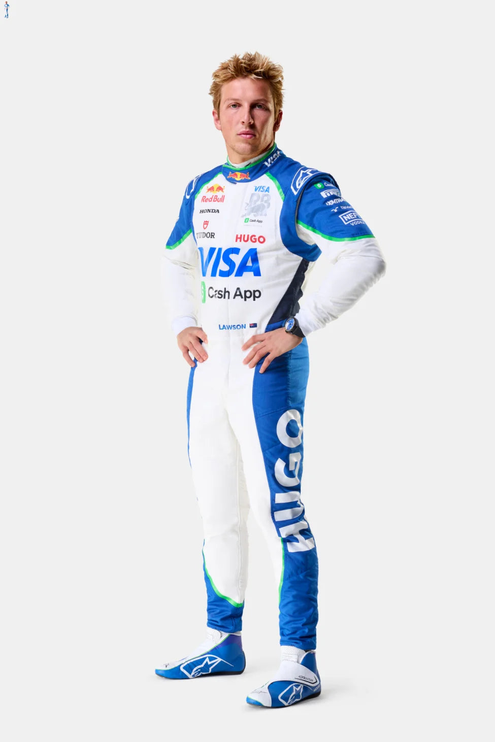 Liam Lawson Rb Team Visa Cash App F1 Race Suit White 2025