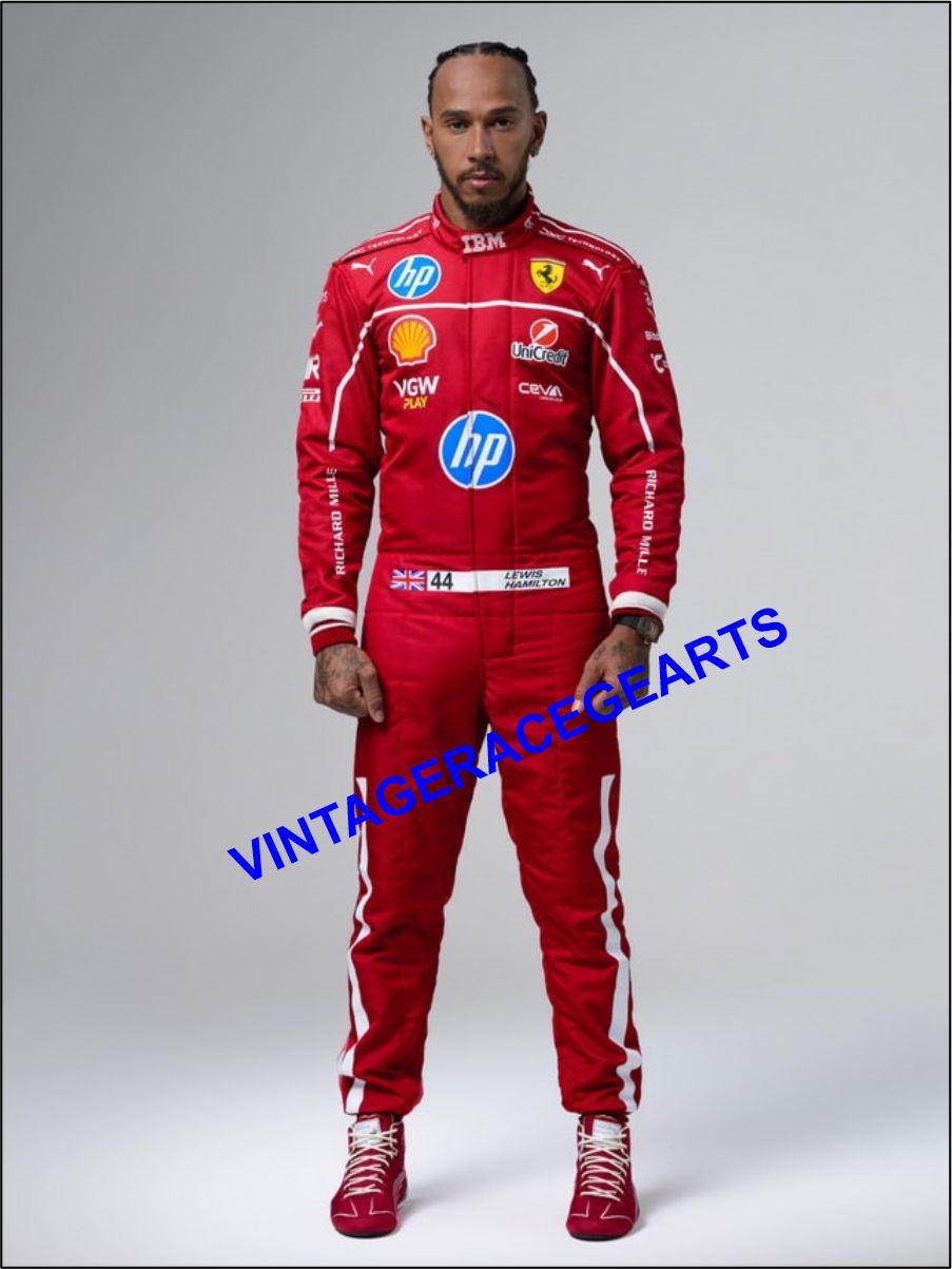 New 2025 Lewis Hamilton Scuderia Ferrari HP F1 Race Suit