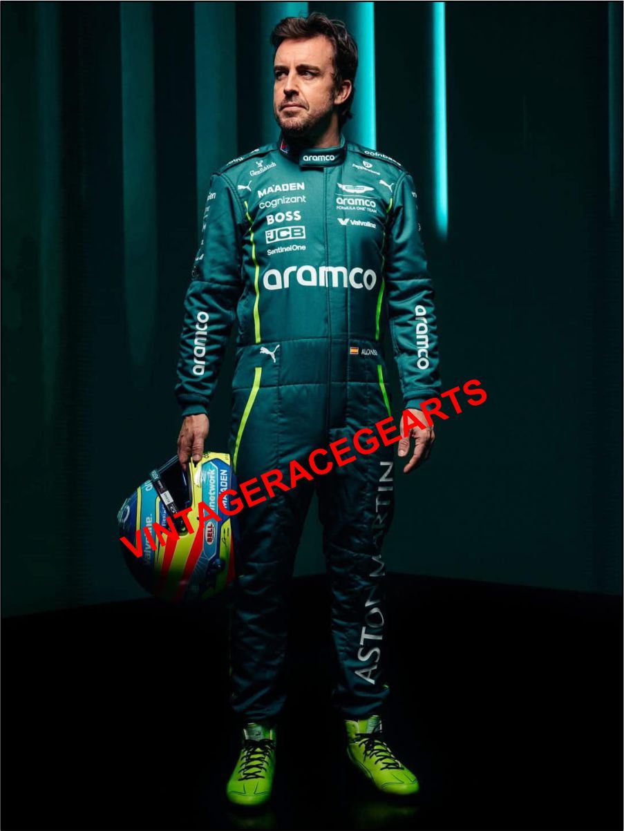 New 2025 Fernando Alonso Aston Martin F1 Racing Suit