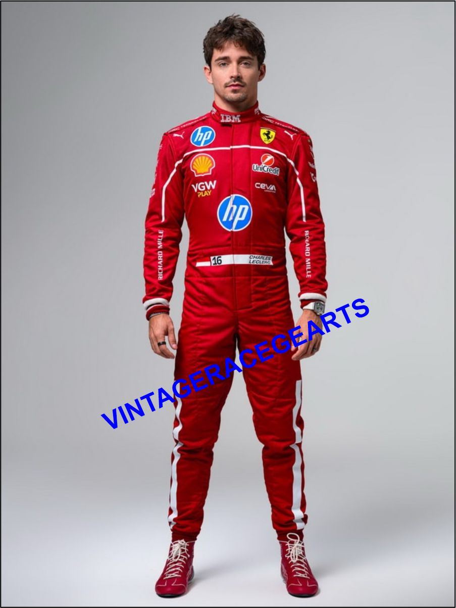 New 2025 Charles Leclerc Scuderia Ferrari HP F1 Race Suit