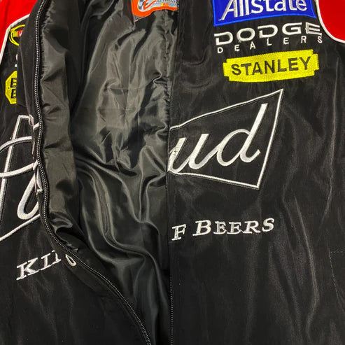 Retro Jacket Racing BUD Nascar Vintage Black
