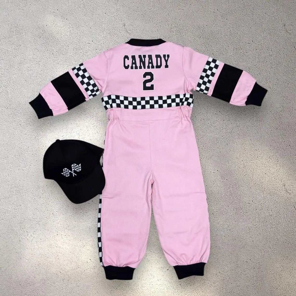 F1 Birthday Baby Suit & Cap Pink