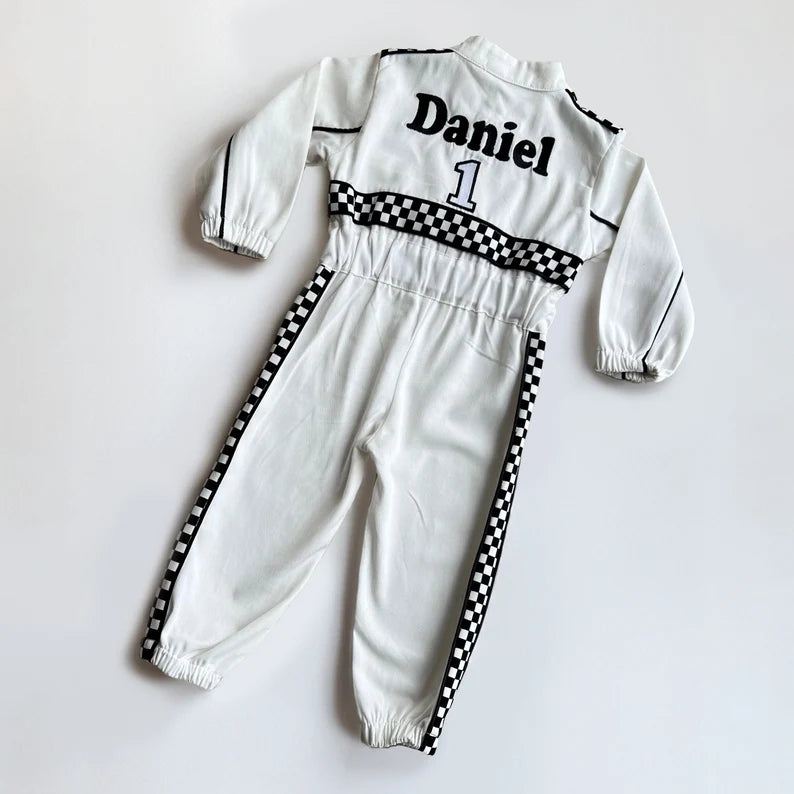 F1 Birthday Baby Suit & Cap White