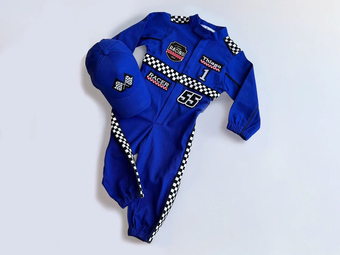 F1 Birthday Baby Suit & Cap Blue