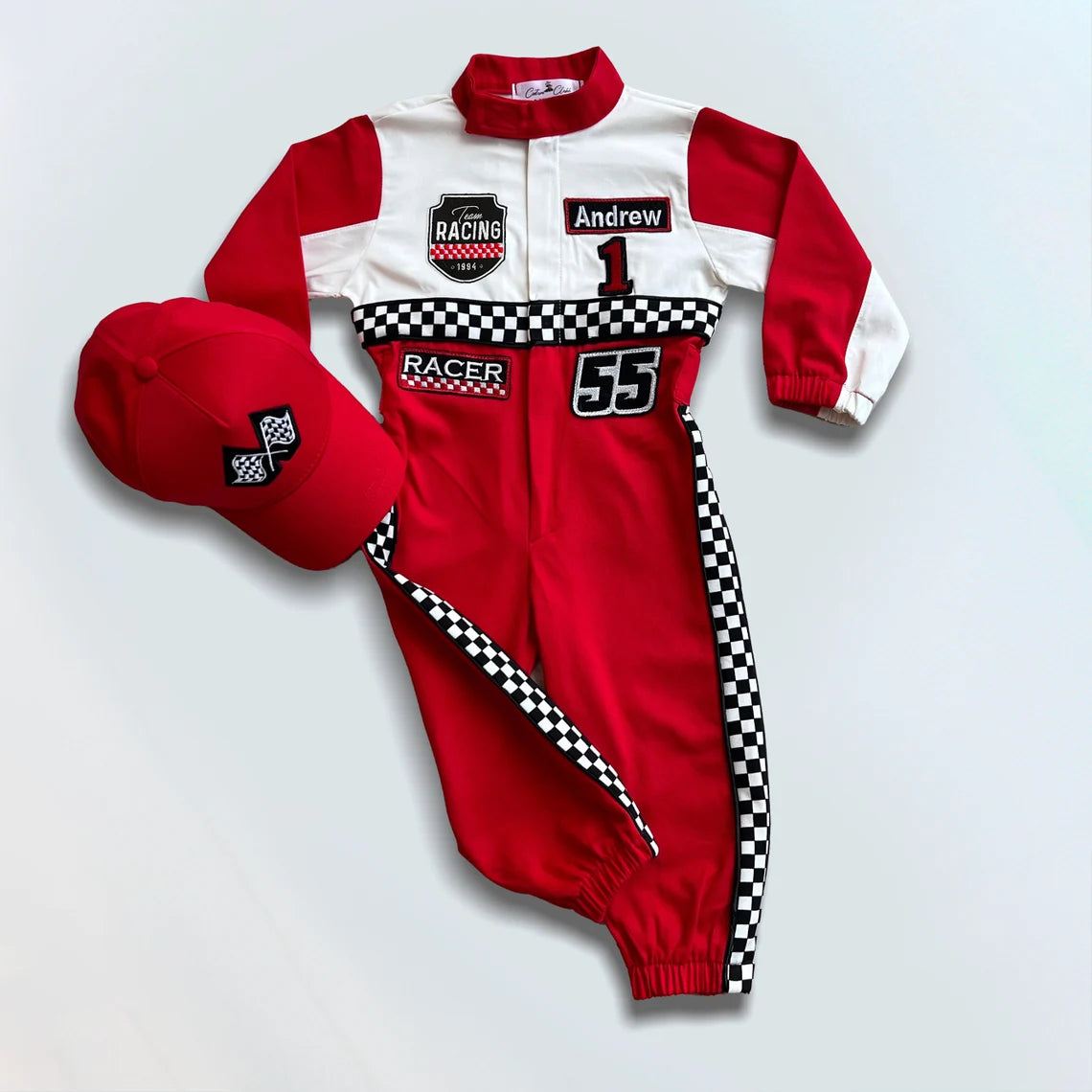 F1 Birthday Baby Suit & Cap Red