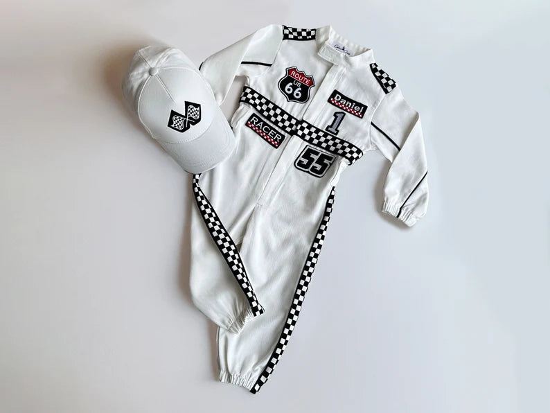 F1 Birthday Baby Suit & Cap White