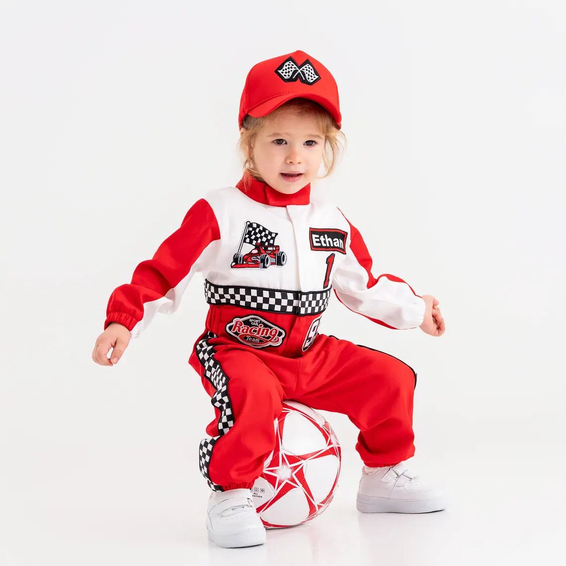 F1 Birthday Baby Suit & Cap Red