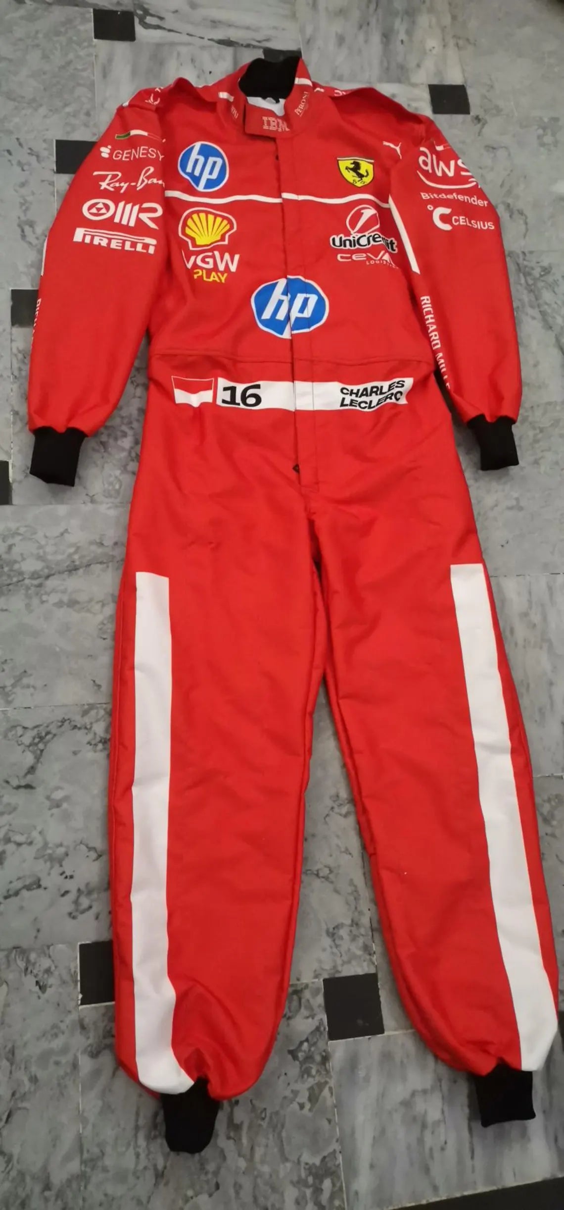 New 2025 Charles Leclerc Scuderia Ferrari HP F1 Race Suit