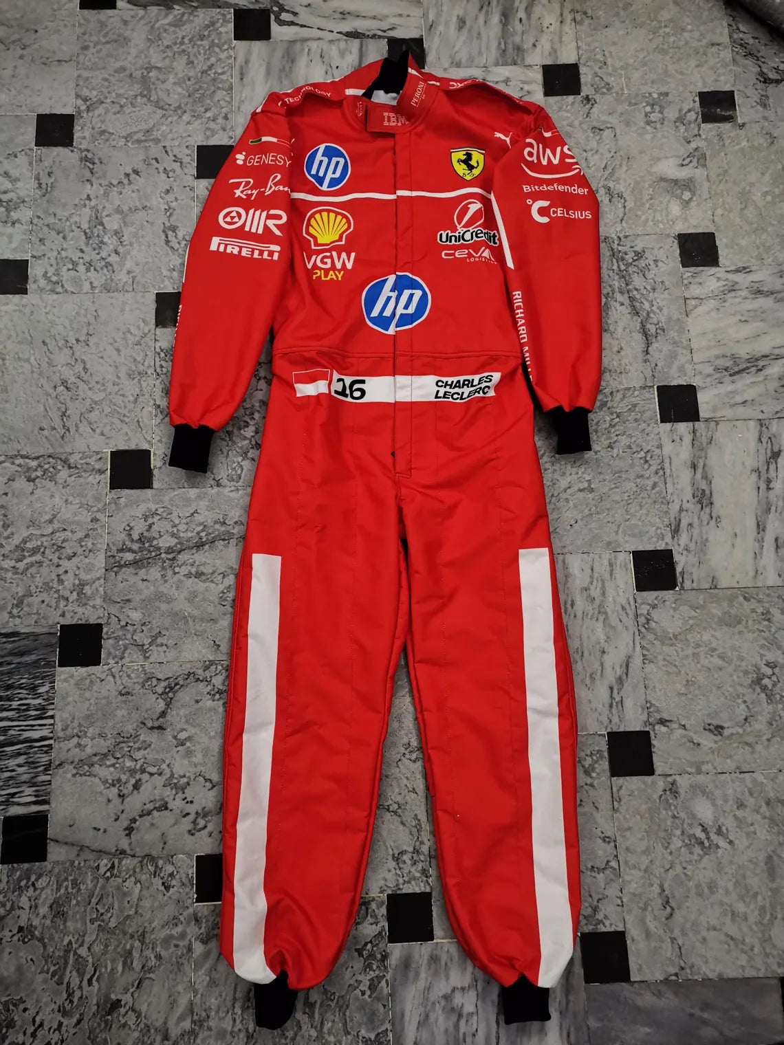 New 2025 Charles Leclerc Scuderia Ferrari HP F1 Race Suit