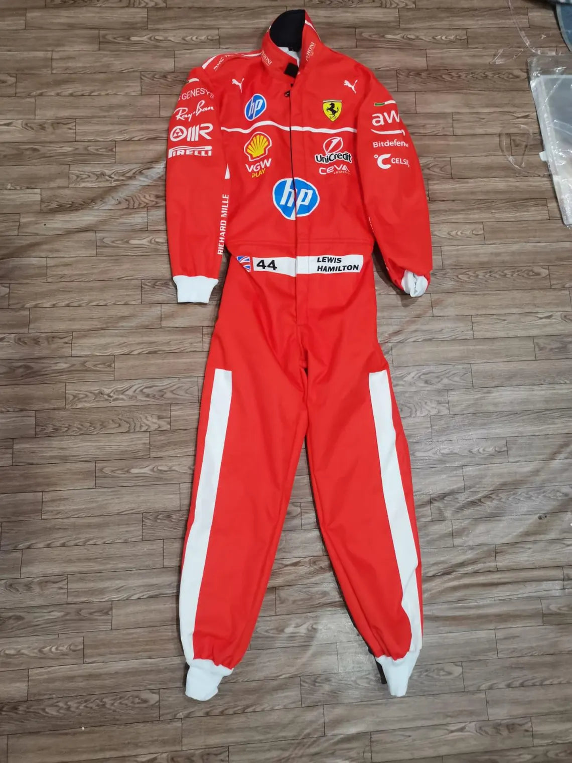 New 2025 Lewis Hamilton Scuderia Ferrari HP F1 Race Suit