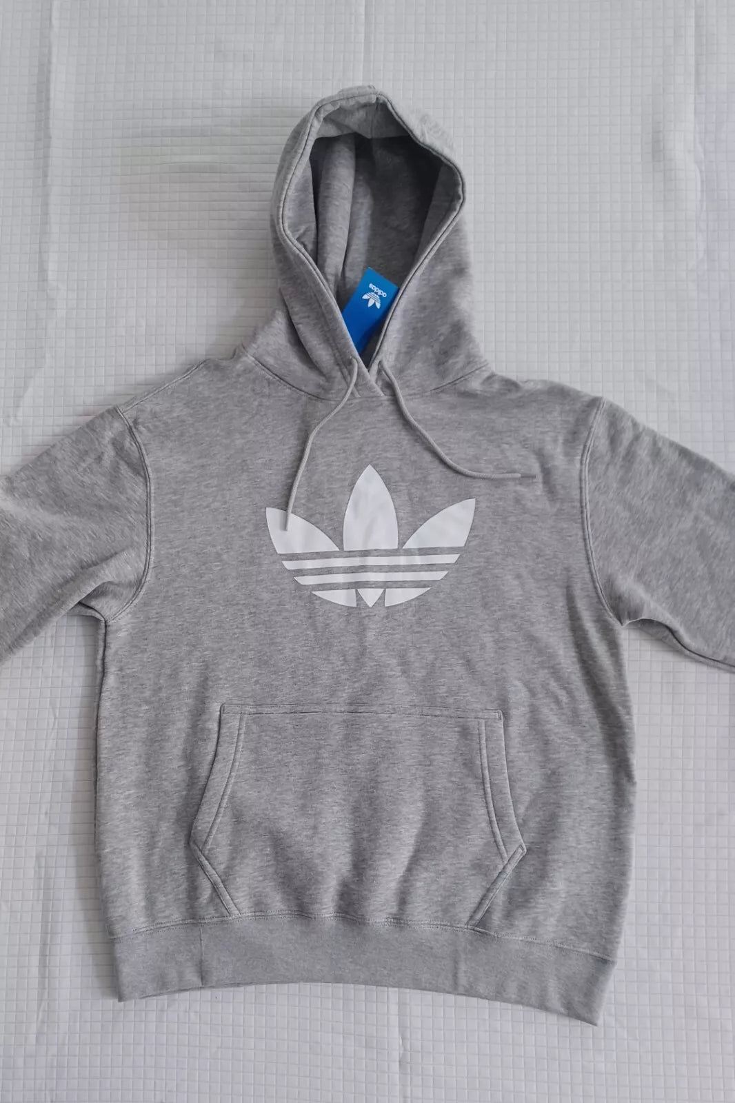 New Men's Adidas Originals Trefoil Fleece Sweatsuit ~ Grey & White