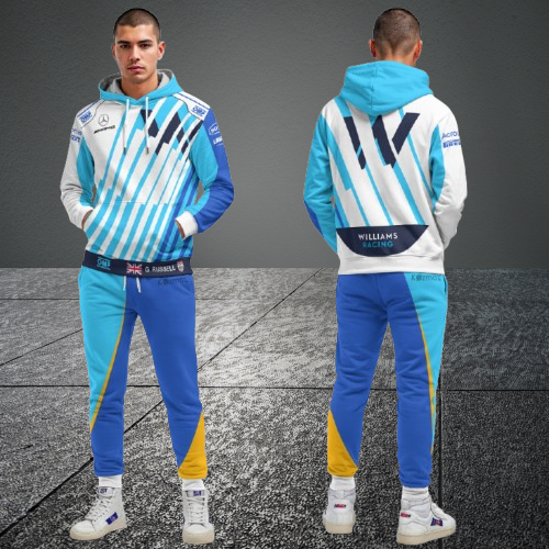 George Russell F1 Racing Tracksuit White & Blue 2021