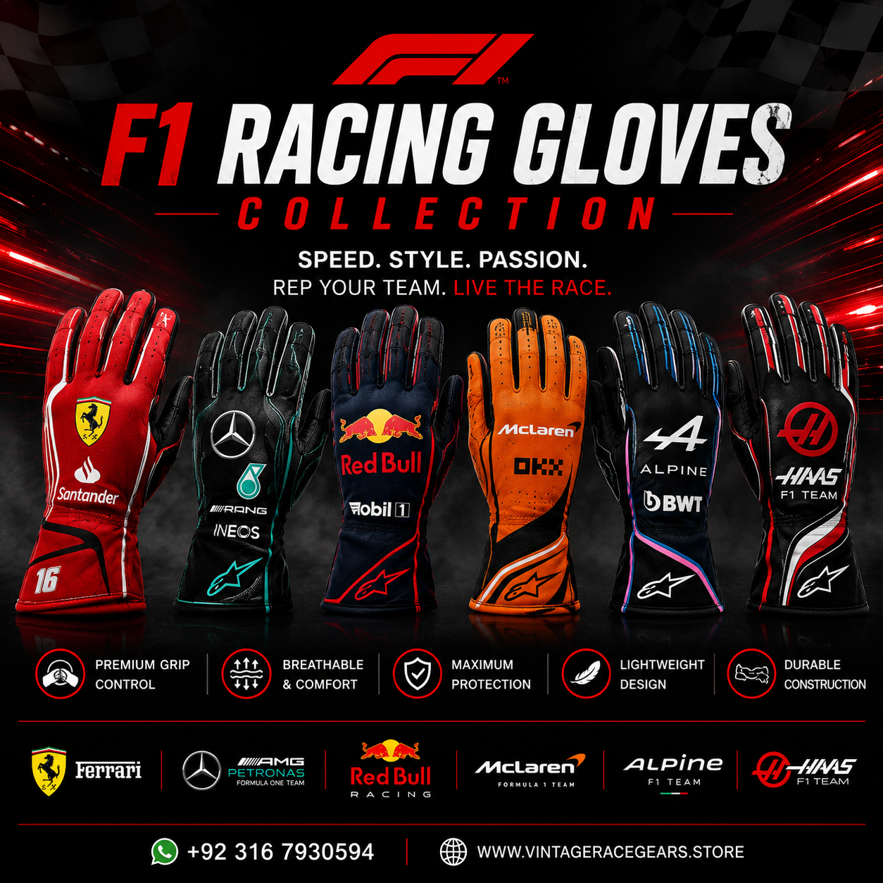 F1 Racing gloves