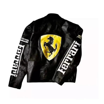 Ferrari Formula F1Motorbike 90s Real Leather Jacket.
