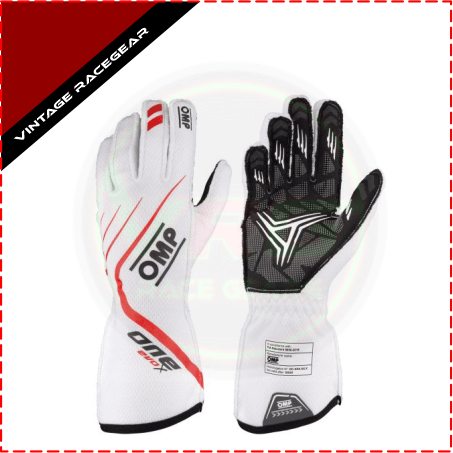 OMP One Evo X Race Gloves White - Vintage Racegears