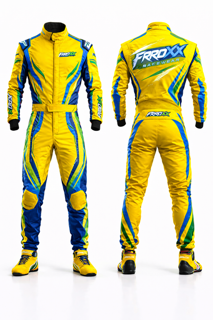 FRROXX RACEWEAR Sprint Racing Suit – Yellow Blue Green Custom