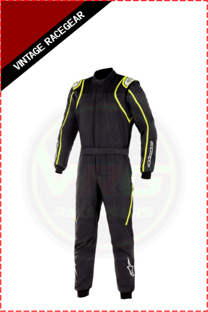 Alpinestars GP Race V2 Race Suit Black Green - Vintage Racegears