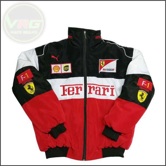 f1 Ferrari vintage jacket Black - Red- White - Vintage Racegears