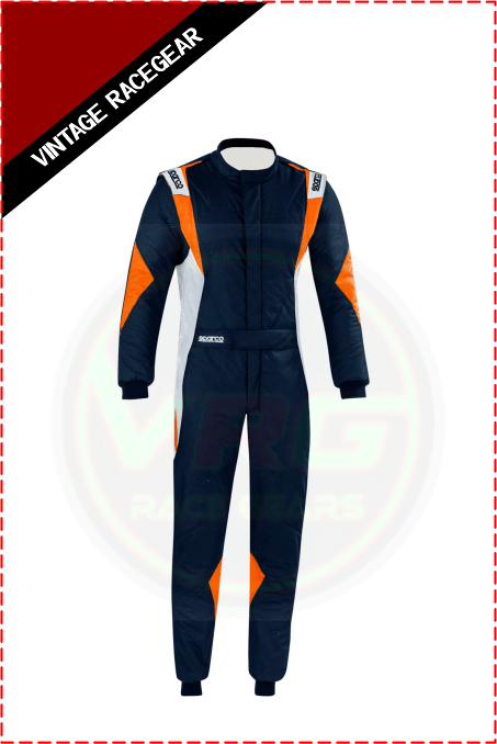 Utrustningspaket Racing Premium Sparco Suit Navy - Orange - Vintage Racegears