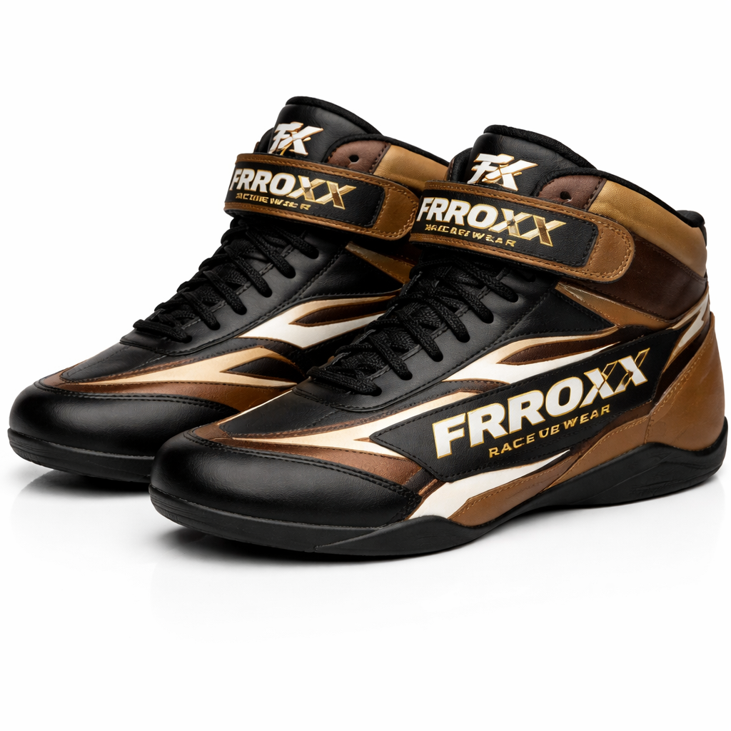 FRROXX Racewear Motorsport Shoes – Black & Light Green