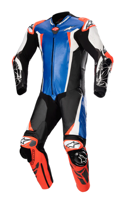 Racing Absolute V2 Leather Suit - 1PC Blue - Black