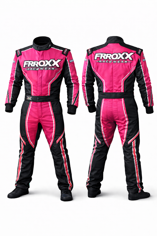 2026 FRROXX Racewear Go Kart Racing Custom Suit Pink & Black