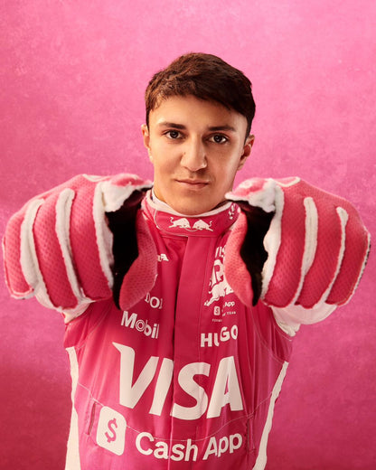 2025 Isack Hadjar Visa Cash App GP Miami F1 Racing Pink Suit