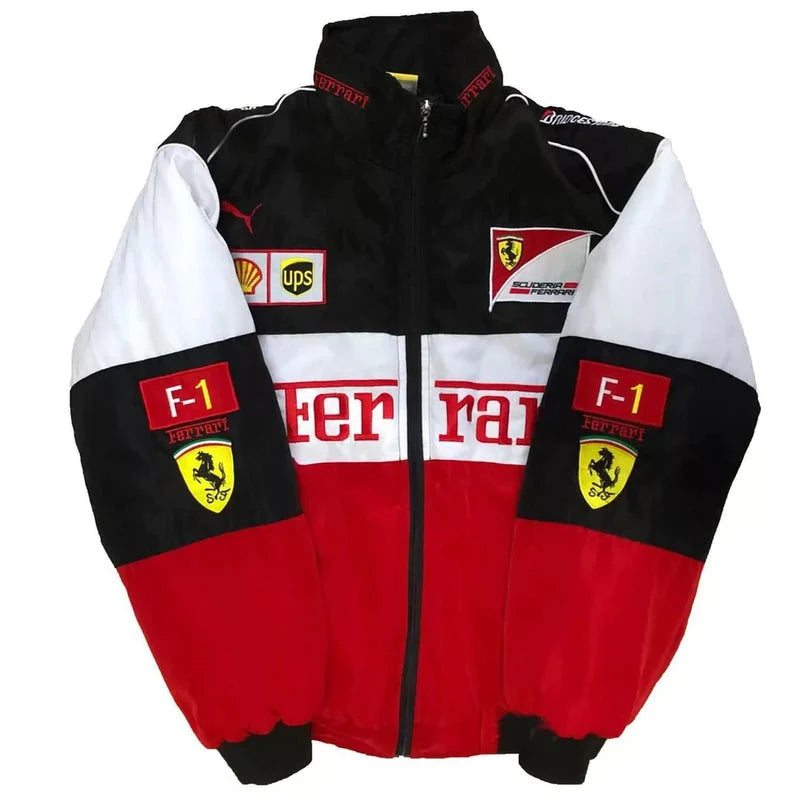 F1 Vintage Ferrari Racing Jacket Red Black White