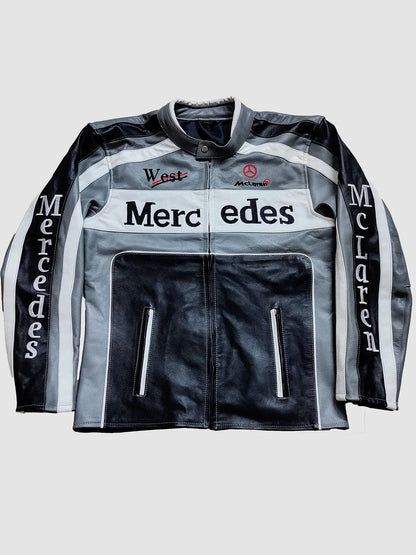 Mercedes X Mclaren Racing Leather Jacket Streetwear