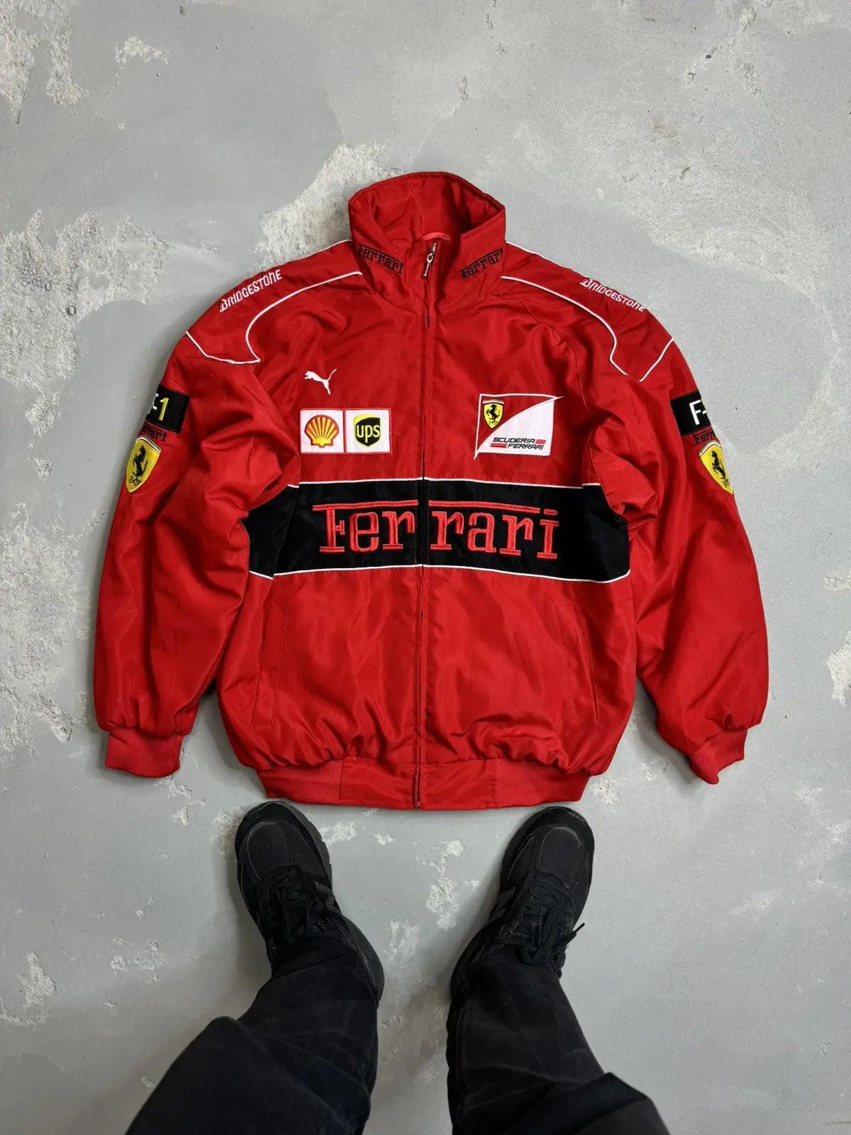 f1 Ferrari vintage jacket Black - Red - Vintage Racegears