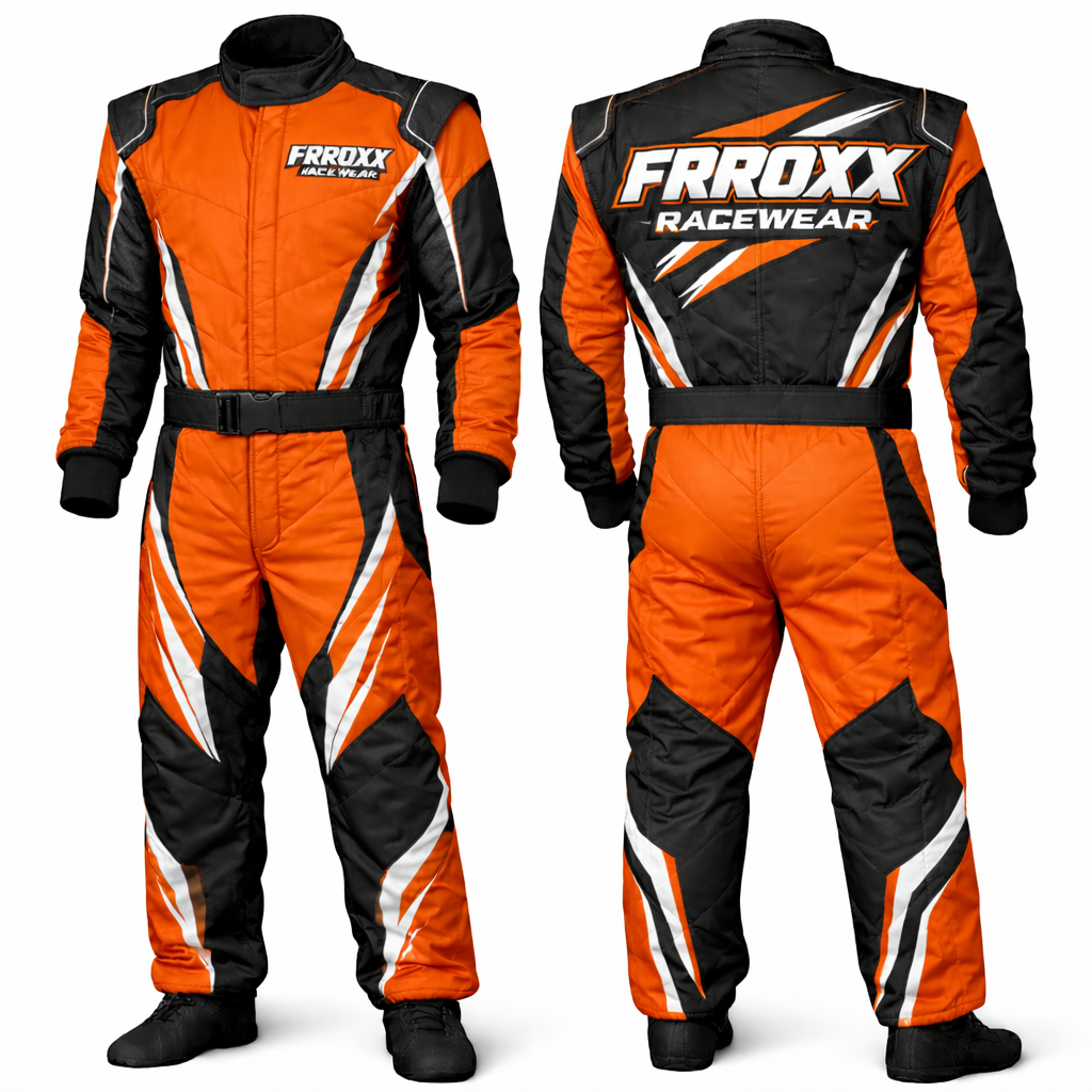 FRROXX Racewear Cyan Blue & Black Kart Racing Suit