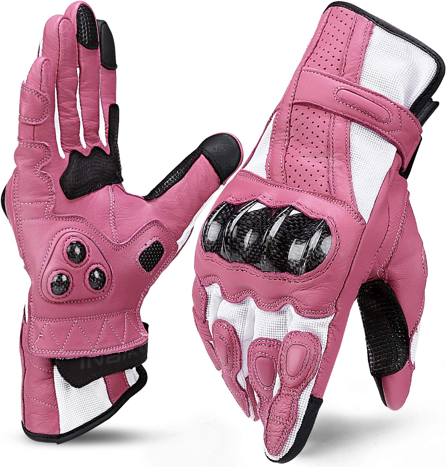 INBIKE Leather Motorcycle Gloves with Carbon Fiber Hard