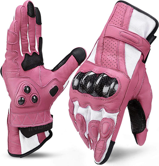 INBIKE Leather Motorcycle Gloves with Carbon Fiber Hard