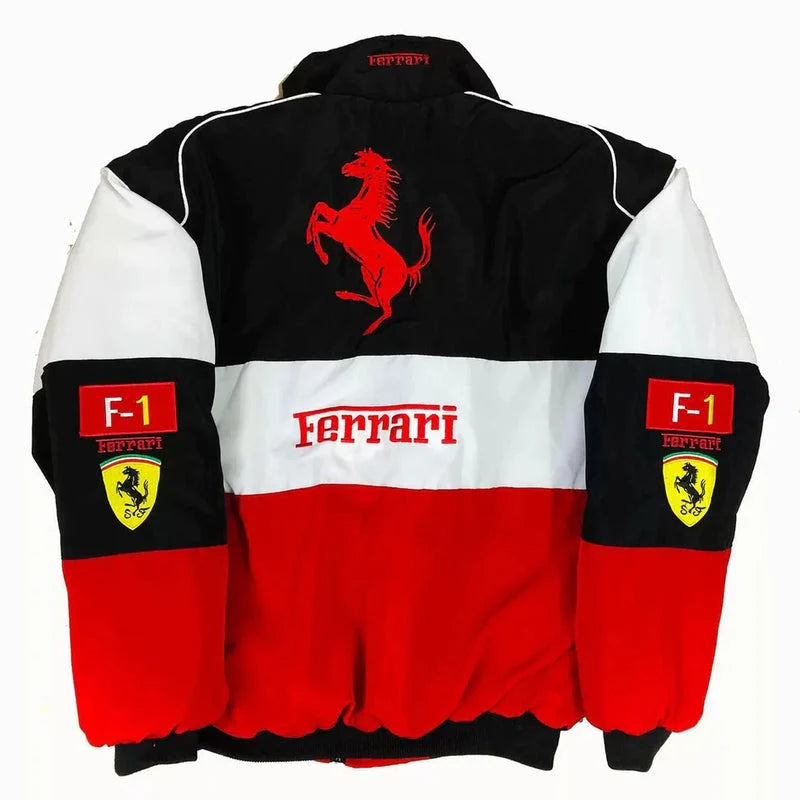 F1 Vintage Ferrari Racing Jacket Red Black White
