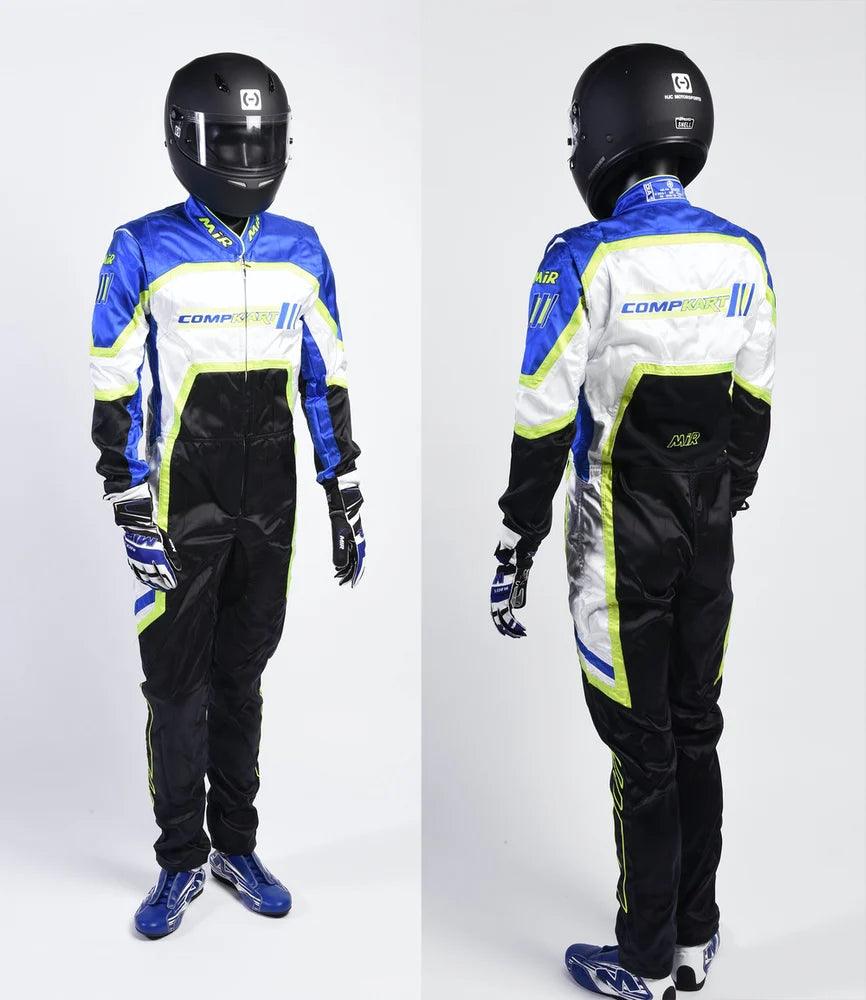 New Compkart Racing Suit Blue-White - Vintage Racegears