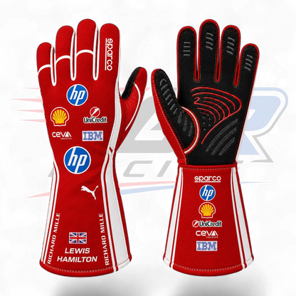 2026 Lewis Hamilton Scuderia Ferrari HP F1 Replica Racing Gloves