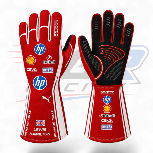 2026 Lewis Hamilton Scuderia Ferrari HP F1 Replica Racing Gloves
